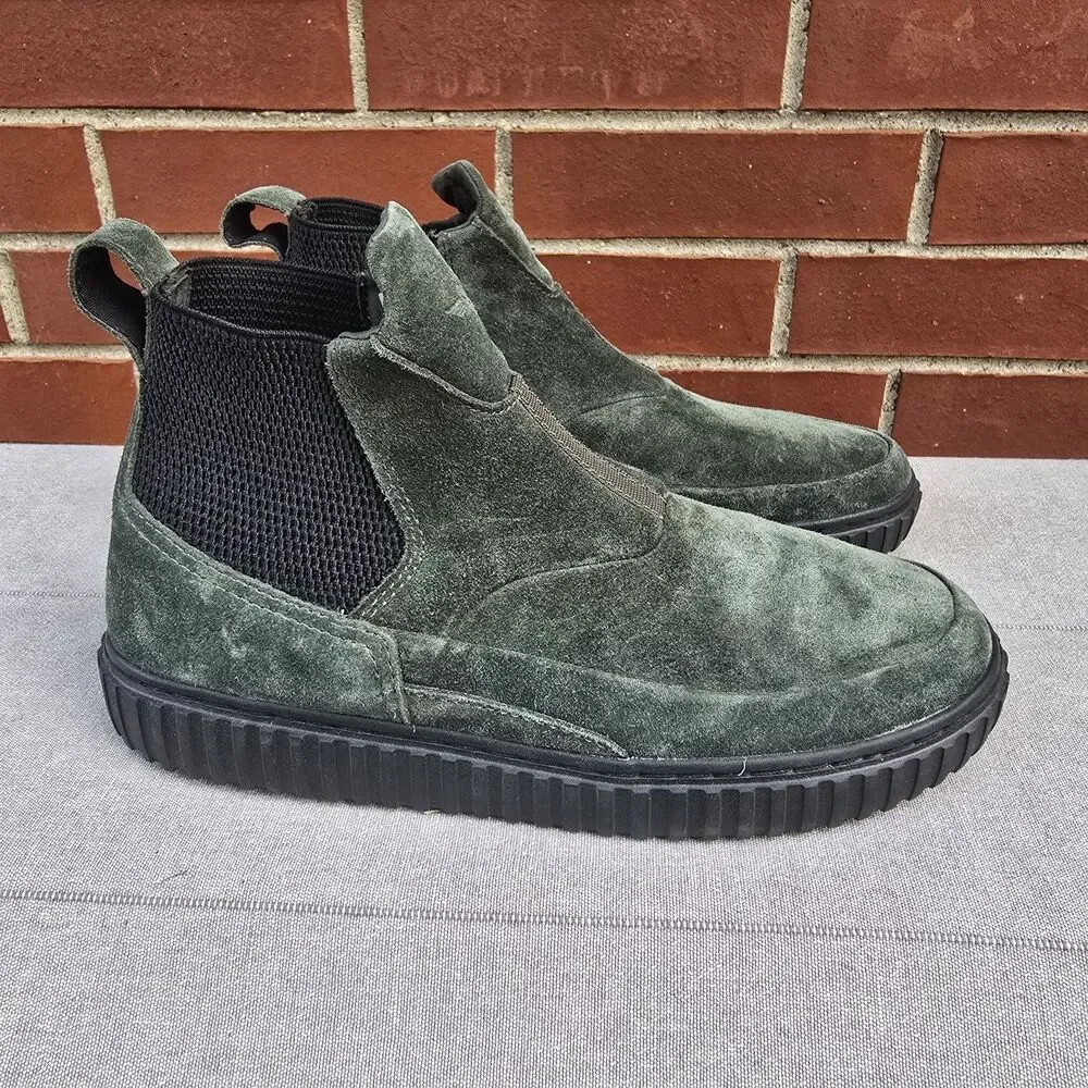 Creative Recreation Rosin Green Black Suede Leather Boots Men's Size 8.5